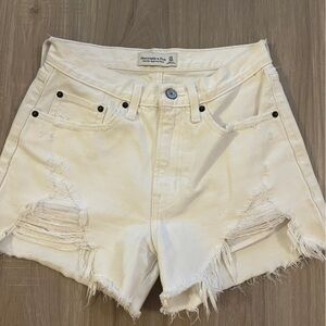 White Abercrombie + Fitch White Jean Shorts